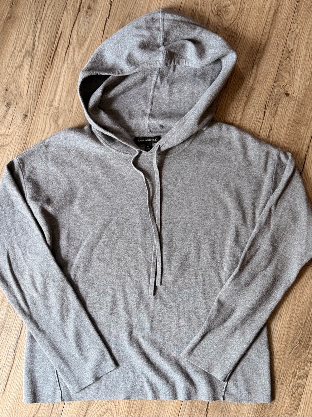 Banana Republic Light Gray Hooded Knit Sweater